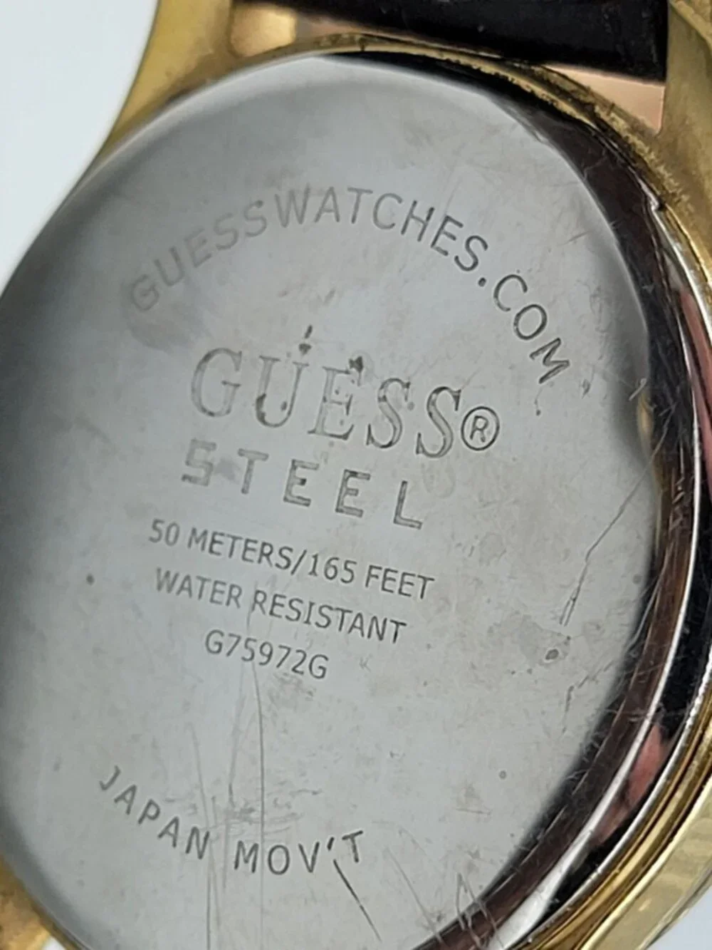 Guess Steel Mens Watch 39mm Gold Plated Case 7.25